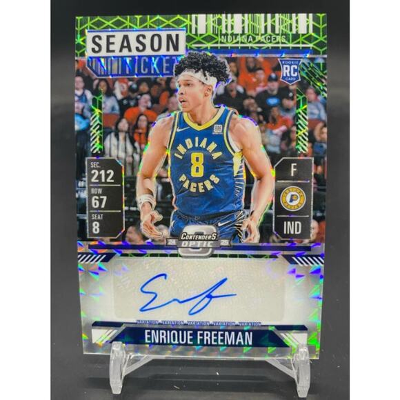 Enrique Freeman 2024-25 Panini Mosaic /5 Auto Season Ticket RC - Picture 1 of 2